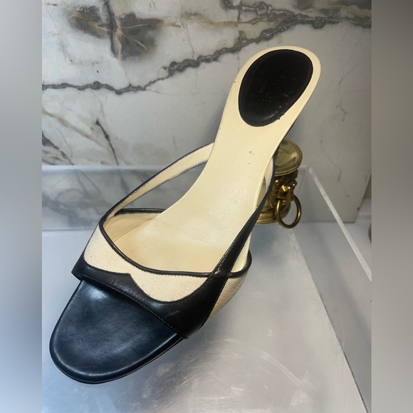 Gucci leather colorblock patten sandals - black sandals sz  7.5 B made in italy - Picture 8 of 16